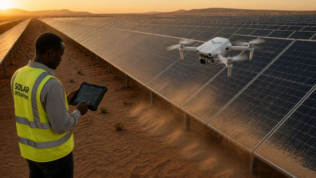 Solar drone in Sahara